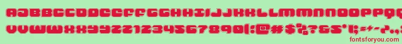 groovysmoothieacad-fontti – punaiset fontit vihreällä taustalla