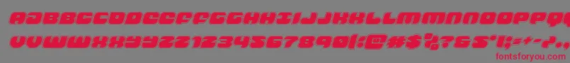 フォントgroovysmoothieacadital – 赤い文字の灰色の背景