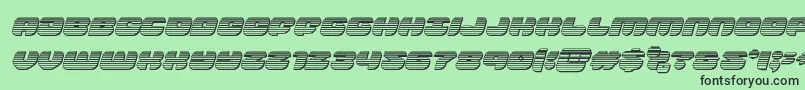 Шрифт groovysmoothiechromeital – чёрные шрифты на зелёном фоне