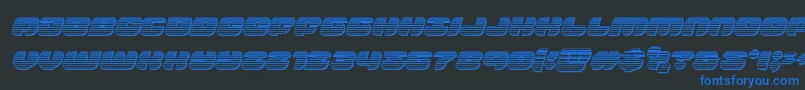 Шрифт groovysmoothiechromeital – синие шрифты на чёрном фоне