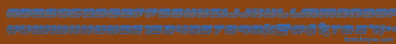 groovysmoothiechromeital-fontti – siniset fontit ruskealla taustalla
