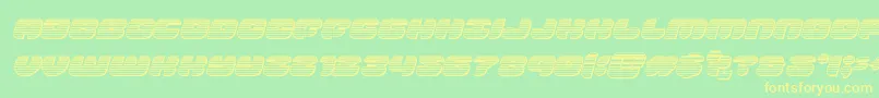 groovysmoothiechromeital-Schriftart – Gelbe Schriften auf grünem Hintergrund
