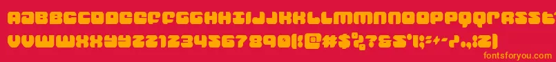 フォントgroovysmoothiecond – 赤い背景にオレンジの文字