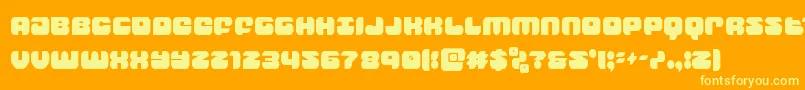 groovysmoothiecond-Schriftart – Gelbe Schriften auf orangefarbenem Hintergrund