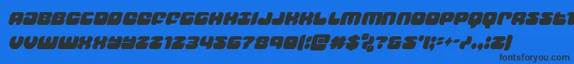 フォントgroovysmoothiecondital – 黒い文字の青い背景