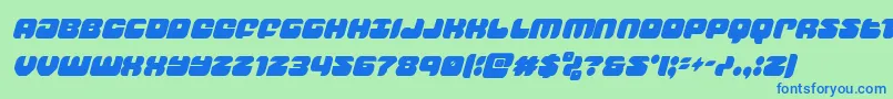 groovysmoothiecondital Font – Blue Fonts on Green Background