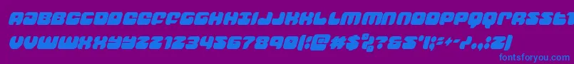 Шрифт groovysmoothiecondital – синие шрифты на фиолетовом фоне