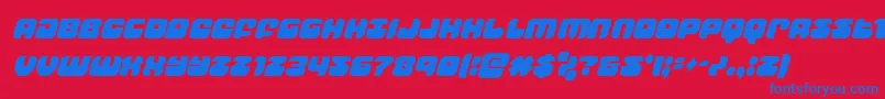 groovysmoothiecondital-Schriftart – Blaue Schriften auf rotem Hintergrund