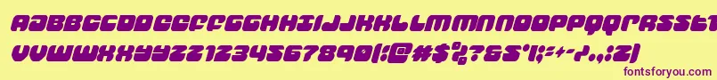 En savoir plus sur la police groovysmoothiecondital Police groovysmoothiecondital – polices violettes sur fond jaune