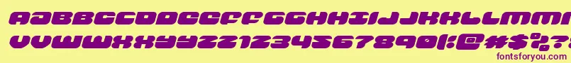 groovysmoothieexpandital Font – Purple Fonts on Yellow Background