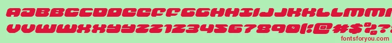 groovysmoothieexpandital Font – Red Fonts on Green Background