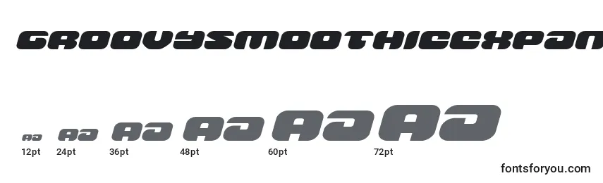 Groovysmoothieexpandital Font Sizes