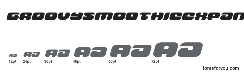 Größen der Schriftart Groovysmoothieexpandital