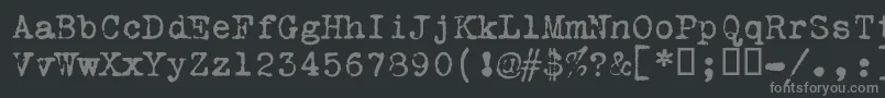 Vtportableremington-fontti – harmaat kirjasimet mustalla taustalla