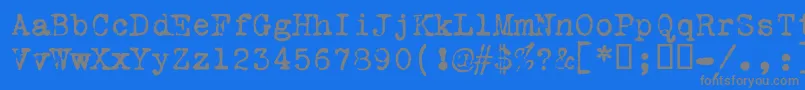 Vtportableremington-fontti – harmaat kirjasimet sinisellä taustalla