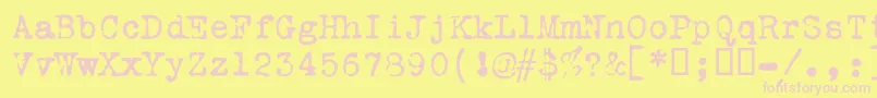 Vtportableremington Font – Pink Fonts on Yellow Background