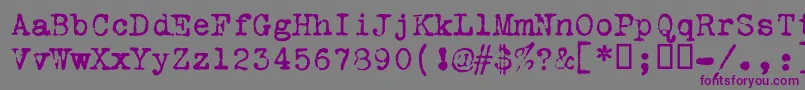 Шрифт Vtportableremington – фиолетовые шрифты на сером фоне
