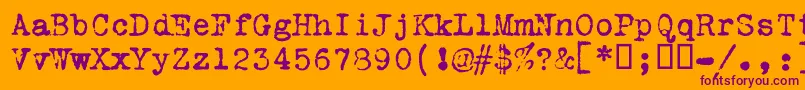 Vtportableremington Font – Purple Fonts on Orange Background