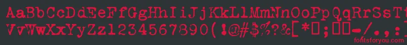Vtportableremington Font – Red Fonts on Black Background