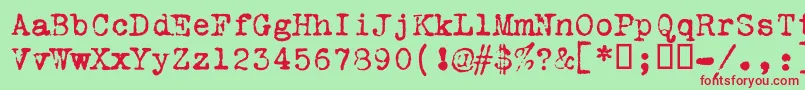 Vtportableremington Font – Red Fonts on Green Background