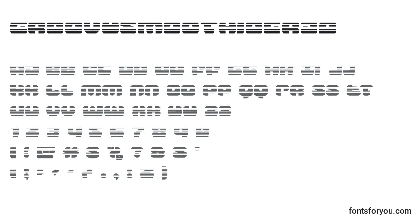 Schriftart Groovysmoothiegrad – Alphabet, Zahlen, spezielle Symbole