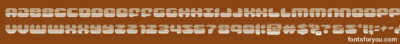 groovysmoothiegrad-Schriftart – Weiße Schriften auf braunem Hintergrund