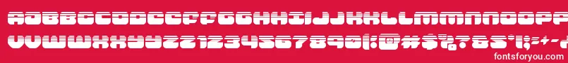 groovysmoothiehalf-Schriftart – Weiße Schriften auf rotem Hintergrund
