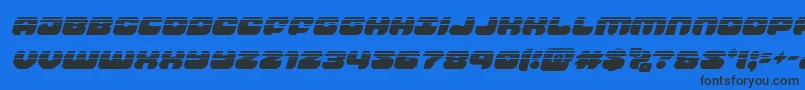 groovysmoothiehalfital Font – Black Fonts on Blue Background