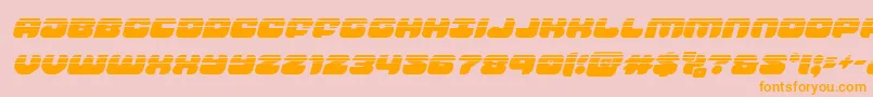 groovysmoothiehalfital-Schriftart – Orangefarbene Schriften auf rosa Hintergrund