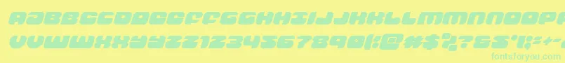 groovysmoothieital Font – Green Fonts on Yellow Background