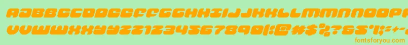 groovysmoothieital-Schriftart – Orangefarbene Schriften auf grünem Hintergrund