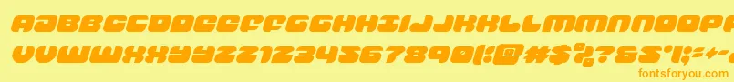 groovysmoothieital-Schriftart – Orangefarbene Schriften auf gelbem Hintergrund