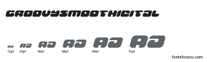 Размеры шрифта Groovysmoothieital