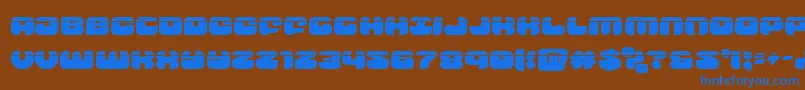 フォントgroovysmoothielaser – 茶色の背景に青い文字