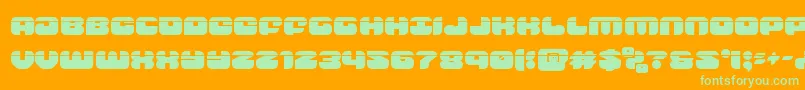 groovysmoothielaser-Schriftart – Grüne Schriften auf orangefarbenem Hintergrund
