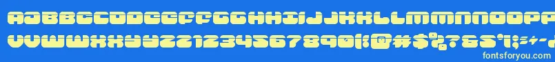 groovysmoothielaser Font – Yellow Fonts on Blue Background