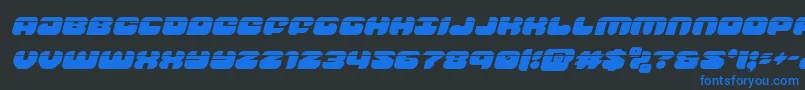 groovysmoothielaserital Font – Blue Fonts on Black Background