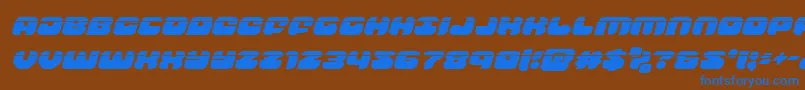 groovysmoothielaserital Font – Blue Fonts on Brown Background