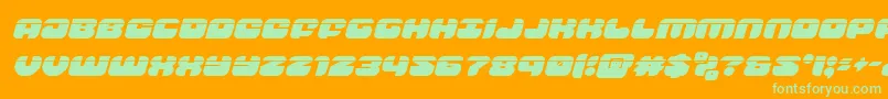 groovysmoothielaserital Font – Green Fonts on Orange Background