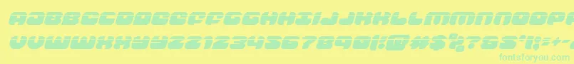 groovysmoothielaserital Font – Green Fonts on Yellow Background