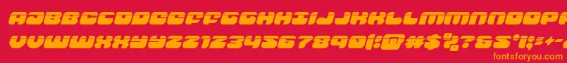 groovysmoothielaserital Font – Orange Fonts on Red Background
