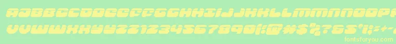 groovysmoothielaserital Font – Yellow Fonts on Green Background