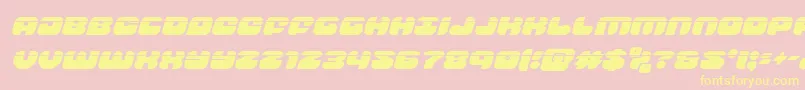 groovysmoothielaserital-Schriftart – Gelbe Schriften auf rosa Hintergrund