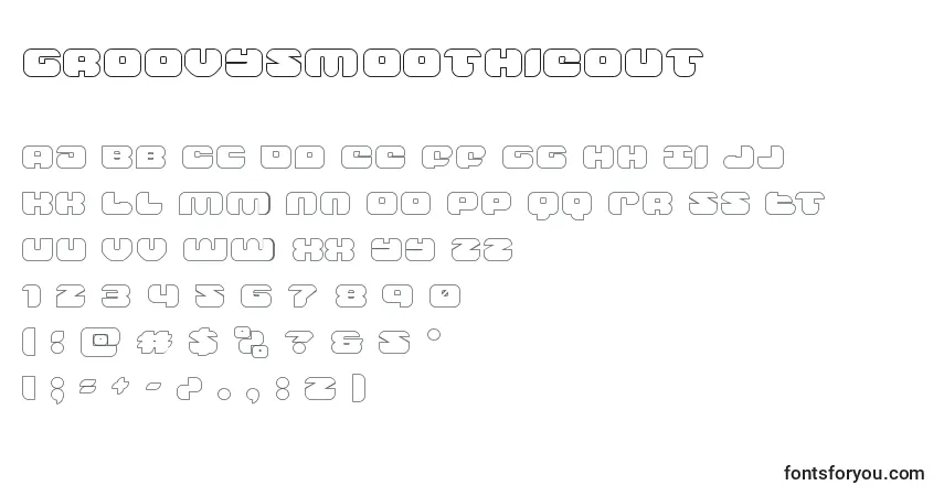 Schriftart Groovysmoothieout – Alphabet, Zahlen, spezielle Symbole