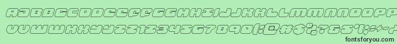 groovysmoothieoutital Font – Black Fonts on Green Background
