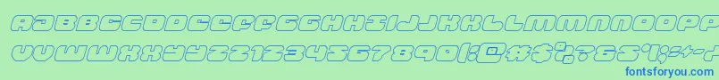 groovysmoothieoutital Font – Blue Fonts on Green Background