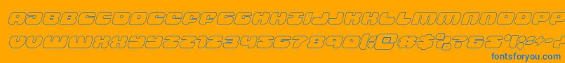 groovysmoothieoutital Font – Blue Fonts on Orange Background