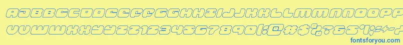 groovysmoothieoutital Font – Blue Fonts on Yellow Background