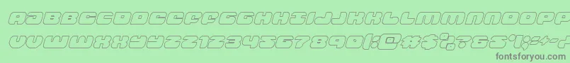 groovysmoothieoutital Font – Gray Fonts on Green Background