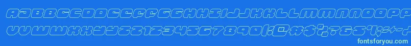 groovysmoothieoutital Font – Green Fonts on Blue Background